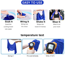 Load image into Gallery viewer, Cooling Towel(40"x12") Microfiber Towel Yoga Towel for Men or Women Ice Cold Towels for Yoga Gym Travel