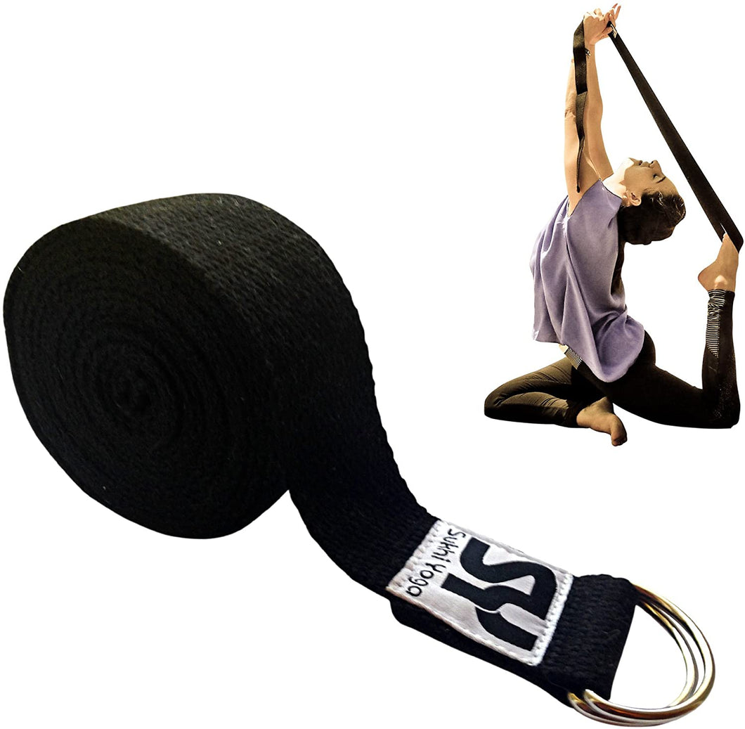 Sukhi Yoga Super Soft Yoga Strap D-Ring, Perfect Stretching, Holding Poses, Improving Flexibility Physical Therapy